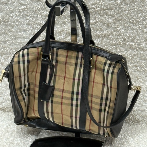 Burberry Beige and Black Plaid Tote - Picture 1 of 16